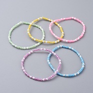 Glass Seed Beaded Kids Stretch Bracelets, Mixed Color, 2 inch(5cm)(BJEW-JB04824)