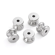 201 Stainless Steel Beads, Grooved Beads, Column, Stainless Steel Color, 10x8mm, Hole: 2.5mm(STAS-G231-05P)