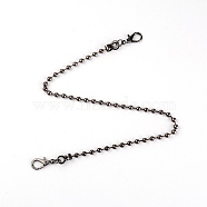Iron Ball Chain Bag Strap, with Lobster Clasps, Bag Replacement Accessoreis, Gunmetal, 50x0.6cm(FIND-WH0075-60B)