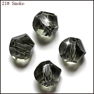 Imitation Austrian Crystal Beads, Grade AAA, Faceted, Polygon, Gray, 8mm, Hole: 0.9~1mm(SWAR-F085-8mm-21)