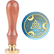 Brass Wax Seal Stamp with Handle, for DIY Scrapbooking, Trinity Knot Pattern, 89x30mm(AJEW-WH0184-1057)