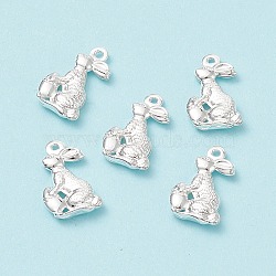 Easter 304 Stainless Steel Pendants, Easter Bunny, Silver, 18x10x3.5mm, Hole: 1mm(STAS-I138-02S)