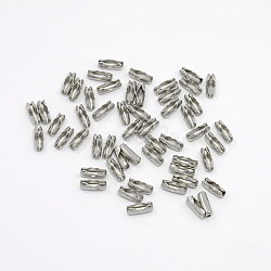 304 Stainless Steel Ball Chain Connectors, Size: about 3.5mm wide, 9mm long, Fit for 2.5mm ball chain, hole: 1mm(X-STAS-Q018-1)