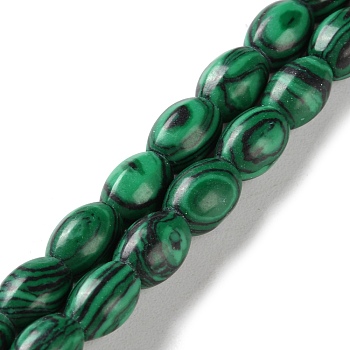 Synthetic Malachite Beads Strands, Rice, 9x6mm, Hole: 1mm, about 44pcs/strand, 15.94 inch(40.5cm)