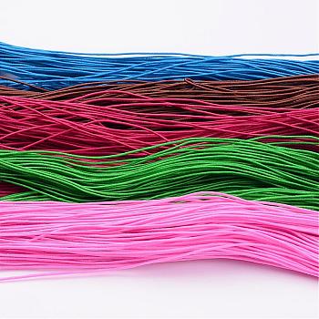 Round Elastic Cord, Made of Rubber, Wrapped by Fibre, Mixed Color, 1mm, about 25.15~27.34 yards(23~25m)/bundle