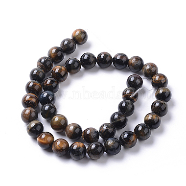 Grade AB Natural Blue Tiger Eye Beads Strands(G-I261-D01-10mm)-2