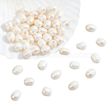 White Oval Pearl Beads