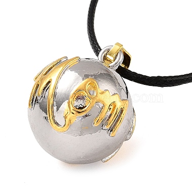 Alloy Bola Pregnancy Pendant Necklaces(NJEW-NH0001-01)-2