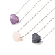 Natural Gemstone Heart Pendant Necklace with 304 Stainless Steel Cable Chains for Women(NJEW-JN03852-02)-1