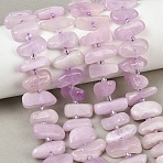 Natural Kunzite Beads Strands, Nuggets, with Seed Beads, 15~20.5x5~11x3.5~6mm, Hole: 0.8mm, about 42~43pcs/strand, 15.75~15.94''(40~40.5cm)(G-L657-E05-01)