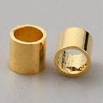 Brass Spacer Beads, Tube/Column, Real 18K Gold Plated, 2x2mm, Hole: 1.5mm(KK-WH0044-145B-G01)
