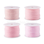 4 Colors Polycotton Ribbons, Garment Accessories, with 4Pcs Plastic Spools, Mixed Color, 3/8 inch(10mm), 10m/color(OCOR-TA0003-91)