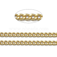 Brass Twisted Chains, Curb Chains, Diamond Cut, Soldered, Faceted, with Spool, Oval, Lead Free & Nickel Free & Cadmium Free, Golden, 2x1.5x0.45mm, about 301.83 Feet(92m)/roll(CHC-S108-G-NF)