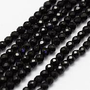 Natural Black Onyx Beads Strands, Faceted, Round, Dyed, 2mm, Hole: 0.5mm,  about 175pcs/strand, 14.9 inch(38cm)(G-K183-02)