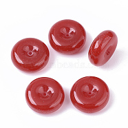 Resin Beads, with Glitter Powder, Rondelle, Red, 25x10mm, Hole: 2mm(RESI-S374-35E)