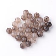 Crackle Acrylic Beads, Two Tone Color, Round, Camel, 8mm, Hole: 1.5~2mm, about 1840pcs/500g(OACR-Q135-8mm-05)