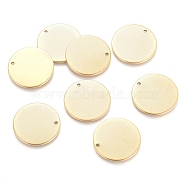 Ion Plating(IP) 304 Stainless Steel Pendants, Stamping Blank Tag, Flat Round, Golden, 20x1mm, Hole: 1.4mm(STAS-I124-03B-G)