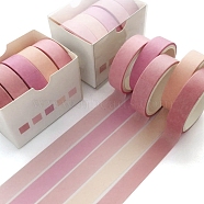 5 Roll 5 style Paper Decorative Adhesive Tapes, for DIY Scrapbooking, Pink, 10x1mm, about 3m/roll, 1 roll/style(TAPE-D001-01A)