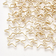 Brass Linking Rings, Star, Real 18K Gold Plated, 10~10.5x10~11x1mm(X-KK-T035-98)