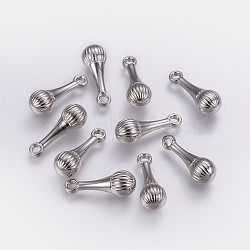 CCB Plastic Pendants, Microphone, Platinum, 28x10mm, Hole: 3mm(CCB-G006-043P)