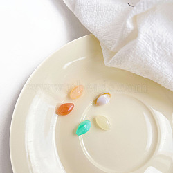 Opaque Acrylic Beads, Oval, Mixed Color, 14x8mm, Hole: 1mm, 1200pcs/500g(OACR-K008-33)