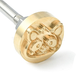 Stamping Embossing Soldering Brass with Stamp, for Cake/Wood, Bear Pattern, 30mm(AJEW-WH0113-15-156)