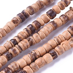 16 inch Coco Nut Beads Strands, Chocolate, Rondelle, Bead: 3~4mm in diameter, 2.5mm thick, hole: 1mm, about 164pcs/strand(X-CP008Y)