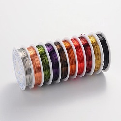 Round Copper Jewelry Wire, Lead Free & Cadmium Free & Nickel Free, Mixed Color, 22 Gauge, 0.6mm, about 19.68 Feet(6m)/roll(CWIR-CW0.6mm)
