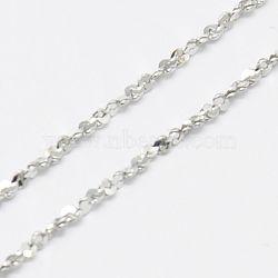 Rhodium Plated 925 Sterling Silver Necklaces, with Spring Ring Clasps, Platinum, 18 inch(STER-E008-2A)