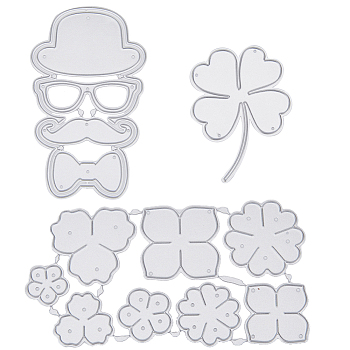 3Pcs 3 Styles Saint Patrick's Day Carbon Steel Cutting Dies Stencils, for DIY Scrapbooking, Photo Album, Decorative Embossing Paper Card, Stainless Steel Color, 58~113x42~61x0.6~0.8mm, 1pc/style