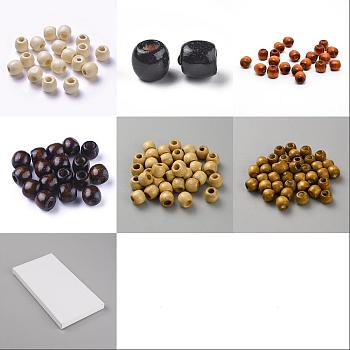 GOMAKERER 600Pcs 6 Styles,Dyed Natural Maple Wood Bead, Mixed Color, 11x12mm, Hole: 3~6mm, 100pcs/style