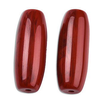Resin Beads, Imitation Gemstone, Barrel, Dark Red, 40x15mm, Hole: 2.8~3mm