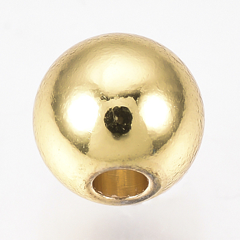 Brass Spacer Beads, Round, Golden, 6x5mm, Hole: 1.8mm