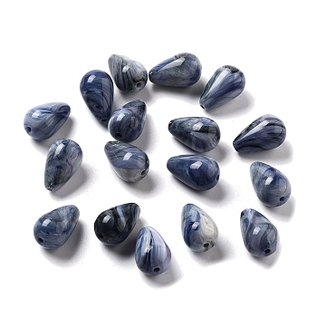 Opaque Acrylic Beads, Teardrop, Light Steel Blue, 15.5x10mm, Hole: 1.6mm