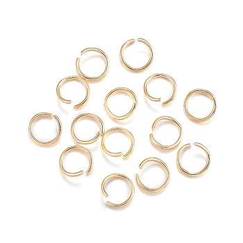 304 Stainless Steel Jump Rings, Open Jump Rings, Real 24K Gold Plated, 20 Gauge, 7x0.8mm