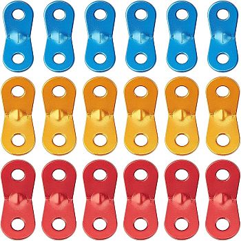 SUPERFINDINGS Aluminum Alloy Connecter, Camping Accessories, Mixed Color, 39x16x7mm, Hole: 6mm, 17pcs/boc