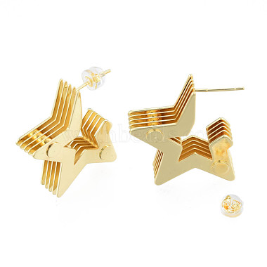 Brass Multi-Layer Star Stud Earrings(EJEW-N011-88)-4