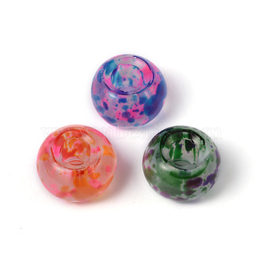 Spray Painted Glass Large Hole Beads(X-DGLA-R017-8mm-M)-2