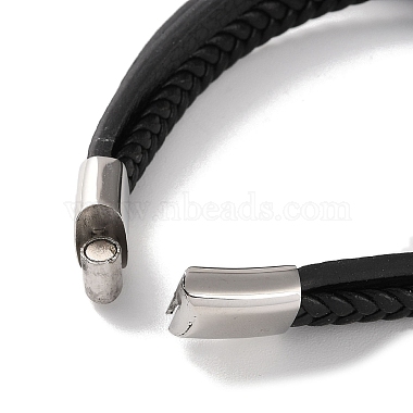 Men's Braided Black PU Leather Cord Multi-Strand Bracelets(BJEW-K243-04AS)-4