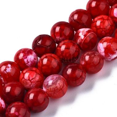 8mm Red Round Crackle Agate Beads