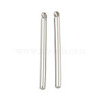 Non-Tarnish 304 Stainless Steel Pendants, Column Bar Charm, Stainless Steel Color, 27x2mm, Hole: 1.2mm(STAS-M001-04P-03)