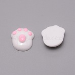 Opaque Resin Cabochons, Dog Paw, Pink, 23.5x22x9mm(RESI-WH0021-07C)