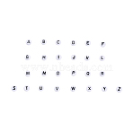 Opaque Acrylic Beads, Horizontal Hole, Flat Round with Letter, Black, Letter A~Z, 7x4mm, Hole: 1mm, 26letters, 15g/letter, 390g/set(SACR-JQ0001-03)