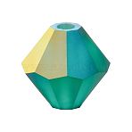 Preciosa&reg Crystal Beads, Czech Crystal, Bicone(451 69 302 Rondelle), 50730 20019 Emerald AB Matt, 4mm, Hole: 0.8mm(Y-PRC-BA4-50730-20019)
