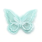 Lace Hair Barrettes, with Platinum Iron Alligator Hair Clip, Butterfly, Aquamarine, 50x60x8mm(PHAR-WH0009-05E)