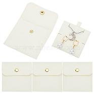 WADORN 4 Sets Square Microfiber Packing Button Bags, Jewelry Envelope Pouches with Jewelry Insert, for Earrings, Bracelets, Pendant, Light Yellow, 6.1~7.9x6.1~8x0.4~0.75cm, 2pcs/set(ABAG-WR0001-09B)