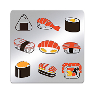 Food Theme Stainless Steel Cutting Dies Stencils, for DIY Scrapbooking/Photo Album, Decorative Embossing DIY Paper Card, Matte Stainless Steel Color, Sushi Pattern, 156x156mm(DIY-WH0279-147)