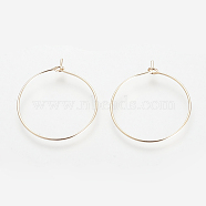 Brass Hoop Earrings, Ring, Light Gold, 24 Gauge, 24x20x0.5mm(X-KK-S327-09KC)