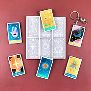 The Sun/Star/World Tarot Card DIY Pendant Silicone Molds Set, Resin Casting Molds, for UV Resin, Epoxy Resin Jewelry Making, White, 148x136x6mm, Hole: 2.5mm, Inner Diameter: 70.5x41.5mm(DIY-A046-04)