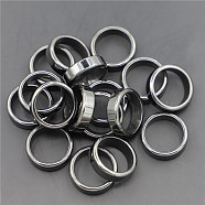 Non-Magnetic Synthetic Hematite Plain Band Ring, Inner Diameter: 18mm(FIND-PW0021-11C)
